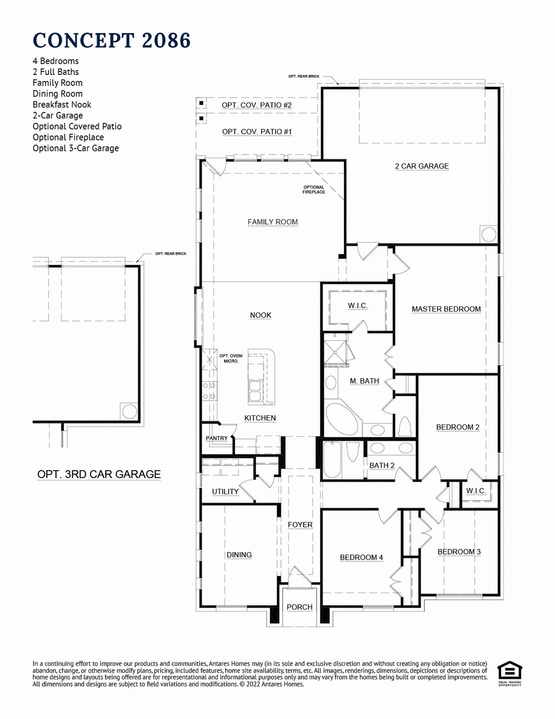 2086 Floorplan. 2,114sf New Home in Heartland, TX