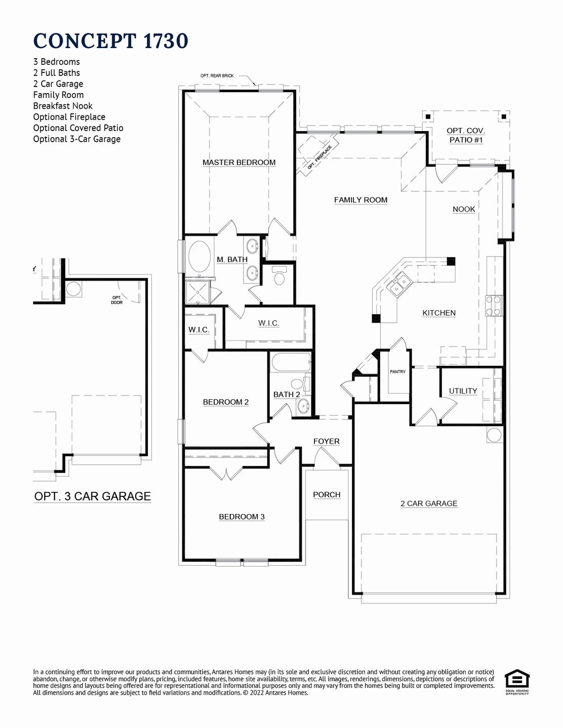 Floorplan 1730. 1,753sf New Home in Weatherford, TX