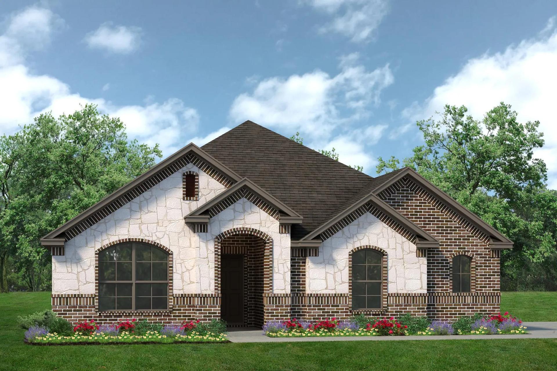 2186 A with Stone Outswing. New Home in Weatherford, TX