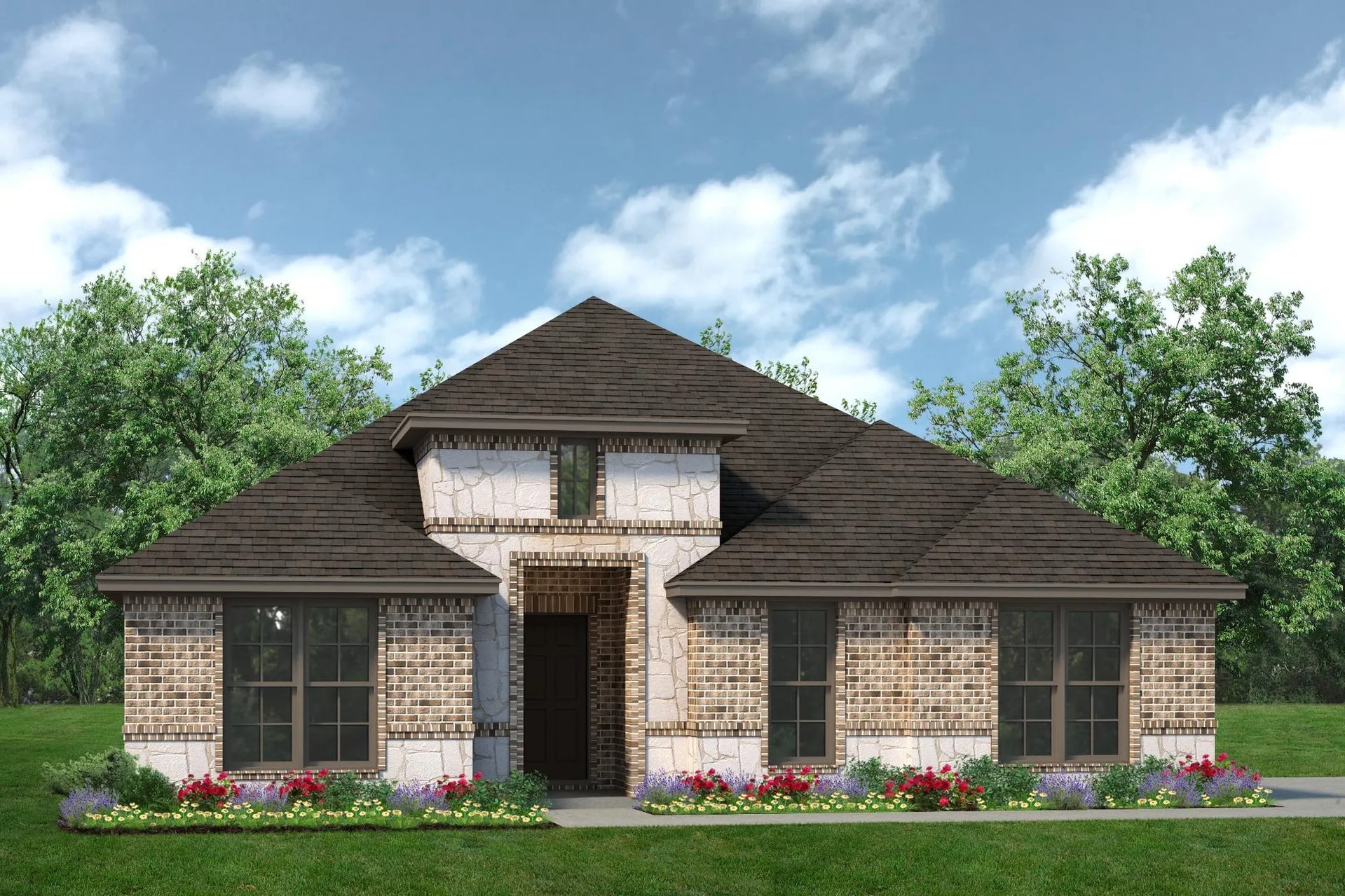2186 B with Stone Outswing. 2,213sf New Home in Weatherford, TX