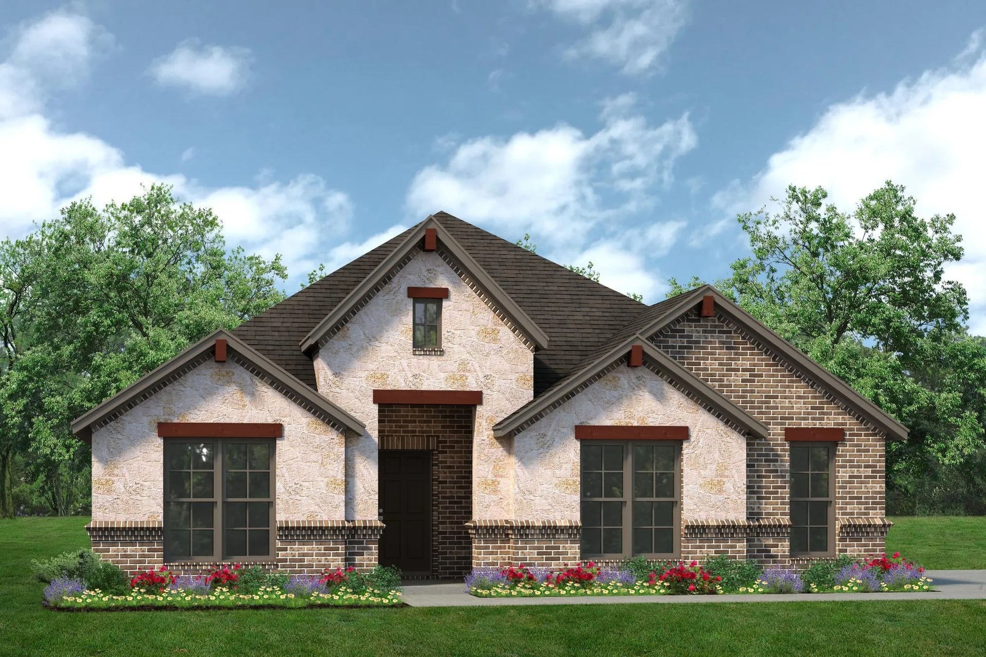 2186 C with Stone Outswing. 2,205sf New Home in Fort Worth, TX