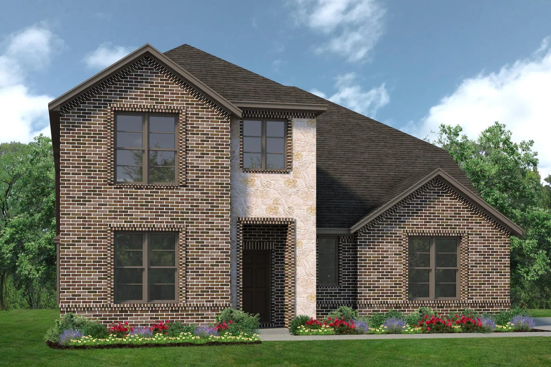 2870 A with  Stone Outswing. 2,889sf New Home in Fort Worth, TX
