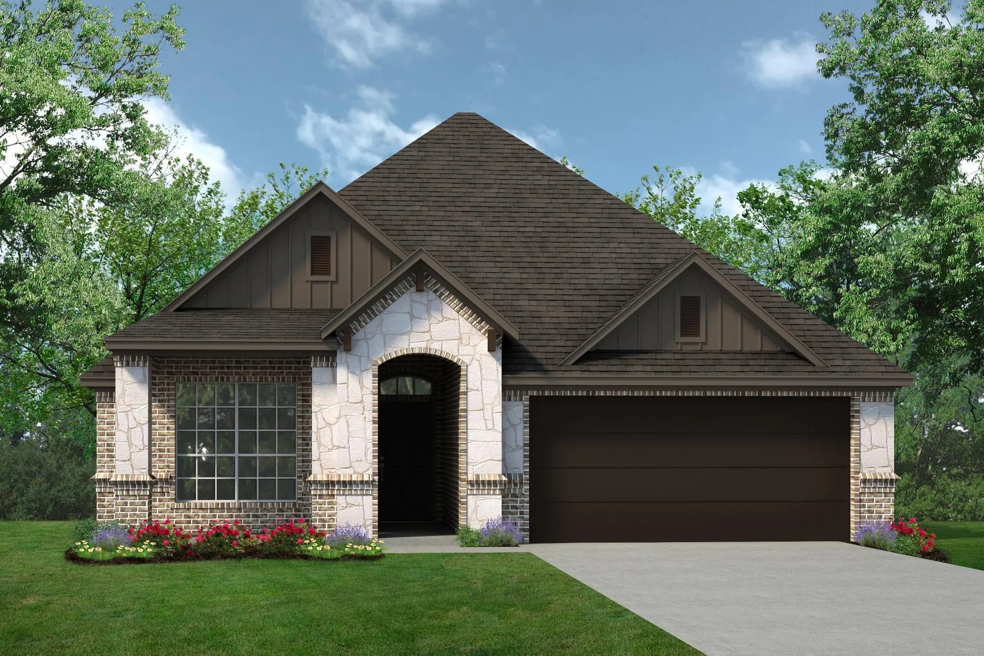 1638 C with Stone. Concept 1638 New Home Floor Plan
