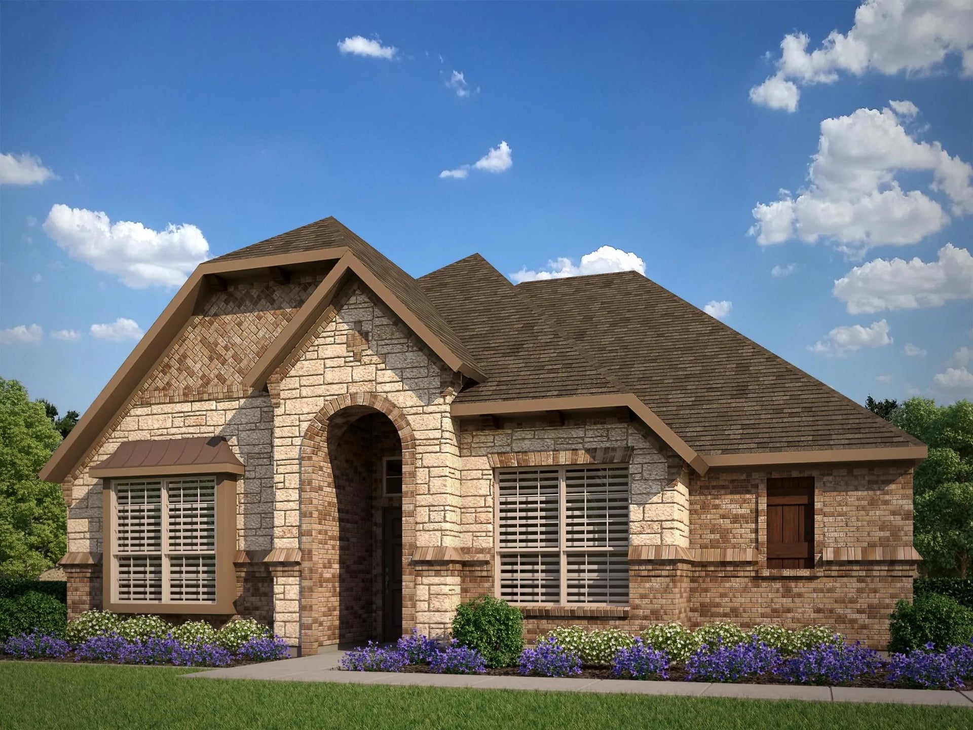 1802 C with Stone. 3br New Home in Heartland, TX