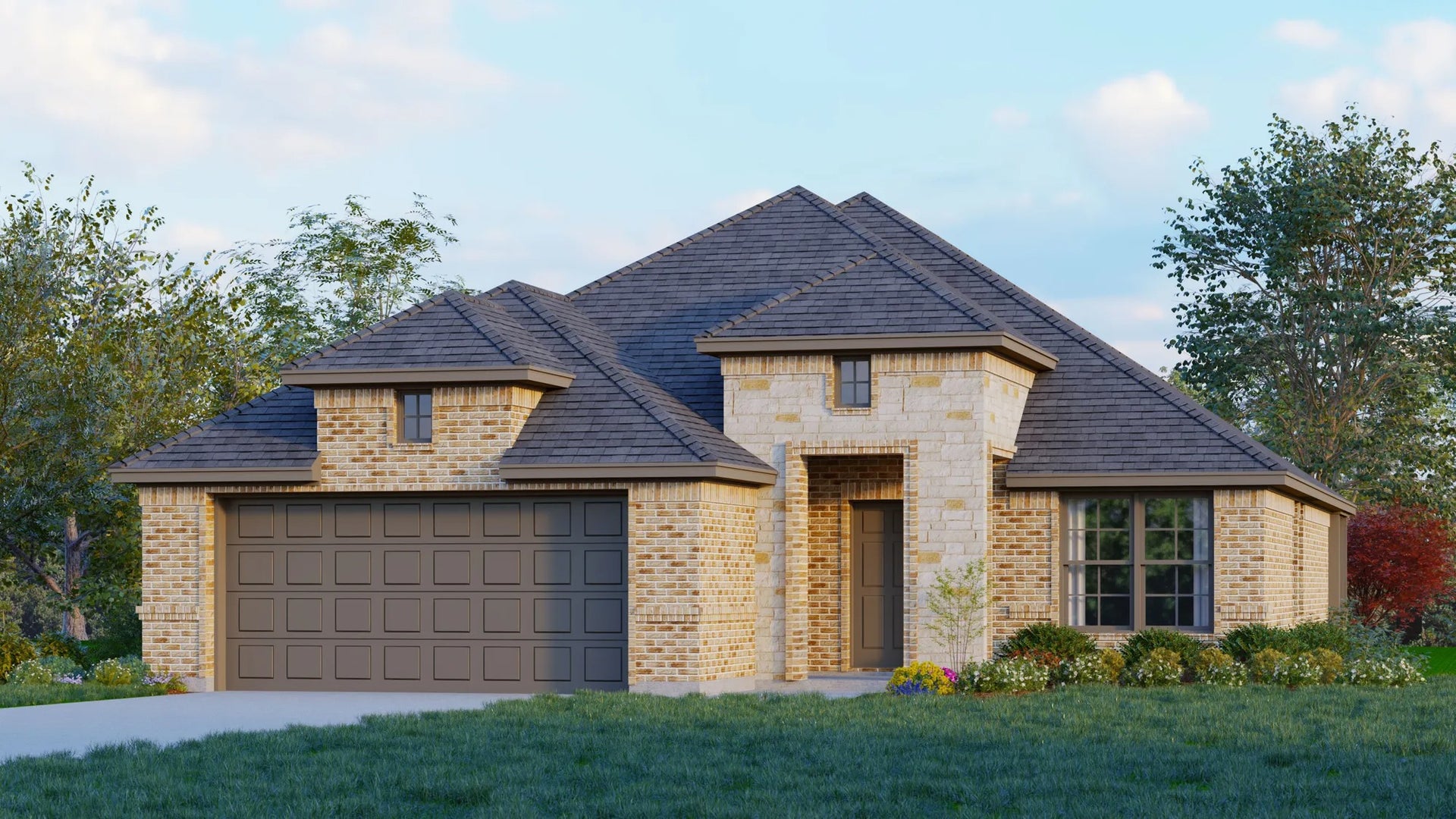 1991 A with Stone. 1,991sf New Home in Fort Worth, TX
