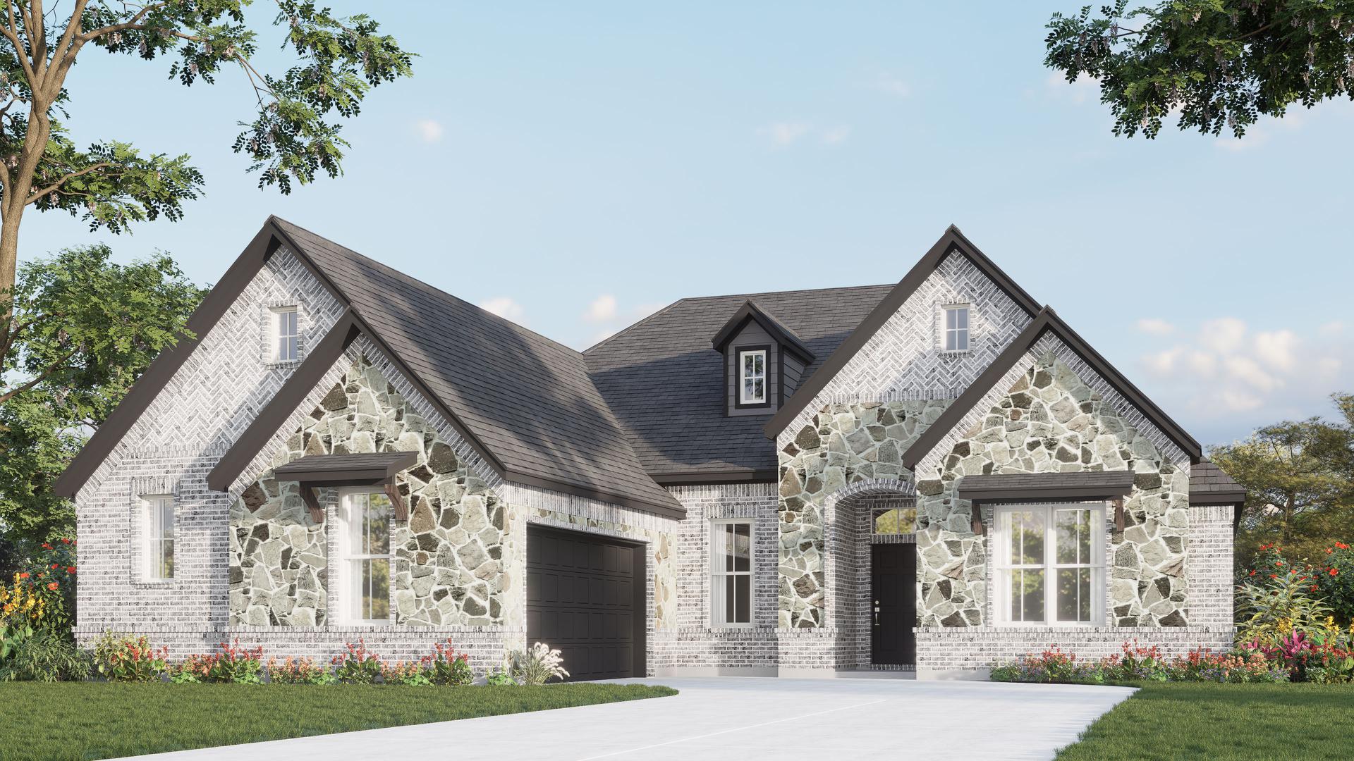 2050 C with Stone. 2,050sf New Home