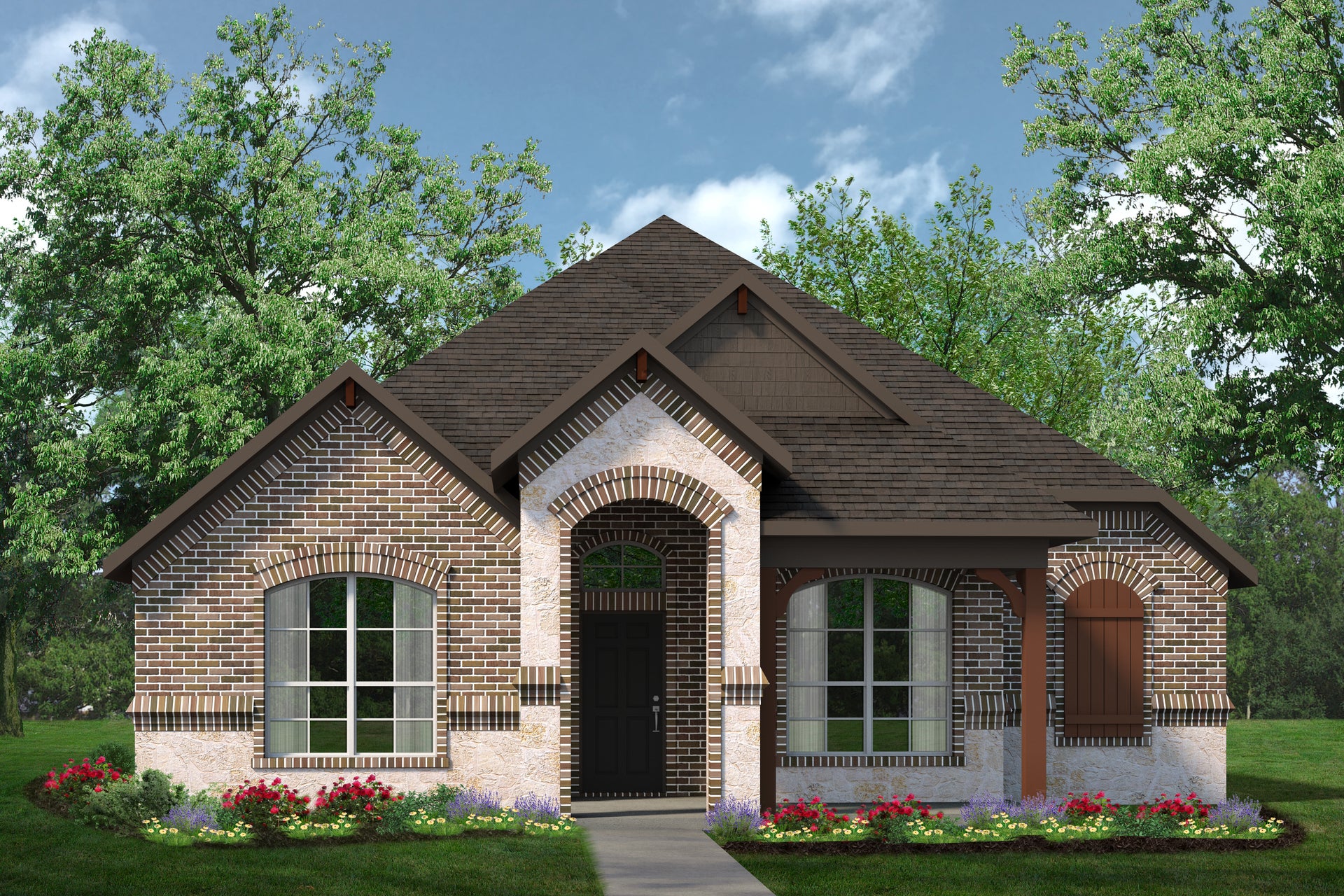 1802 D with Stone. Concept 1802 Home with 3 Bedrooms
