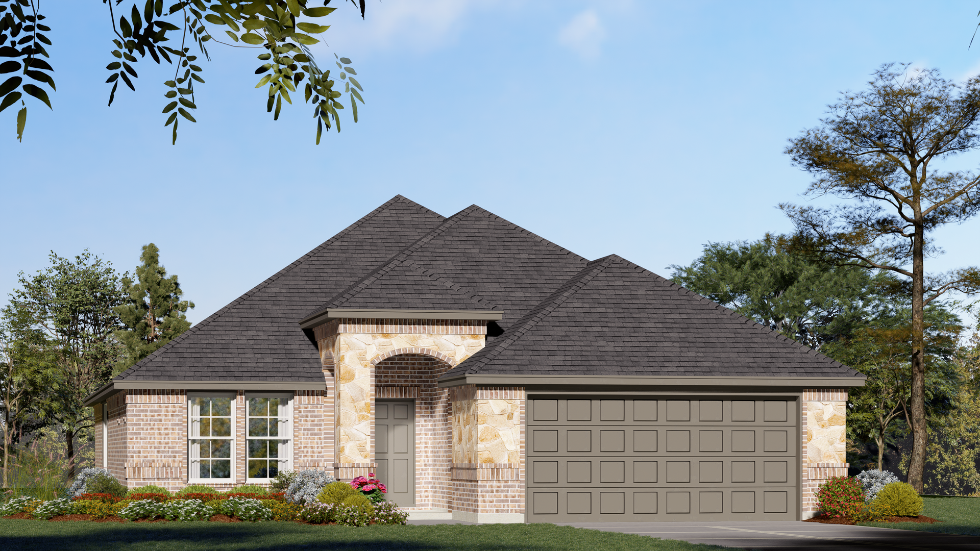 1849 A with Stone. 1,868sf New Home in Weatherford, TX