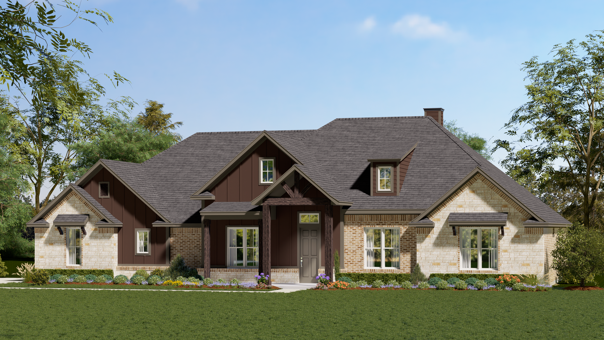 2915 C with Stone. 2,915sf New Home