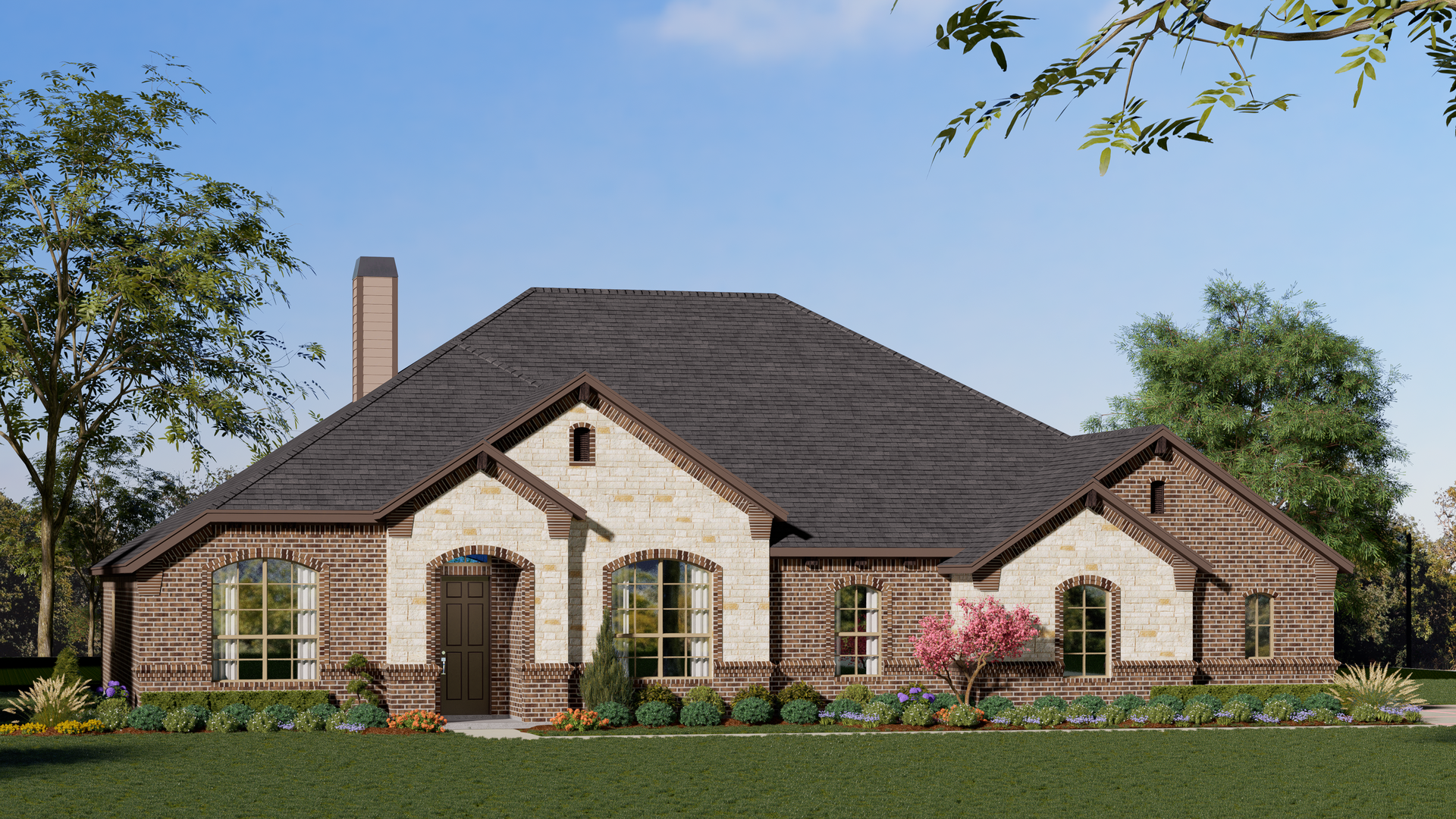 3141 A with Stone. 3,141sf New Home