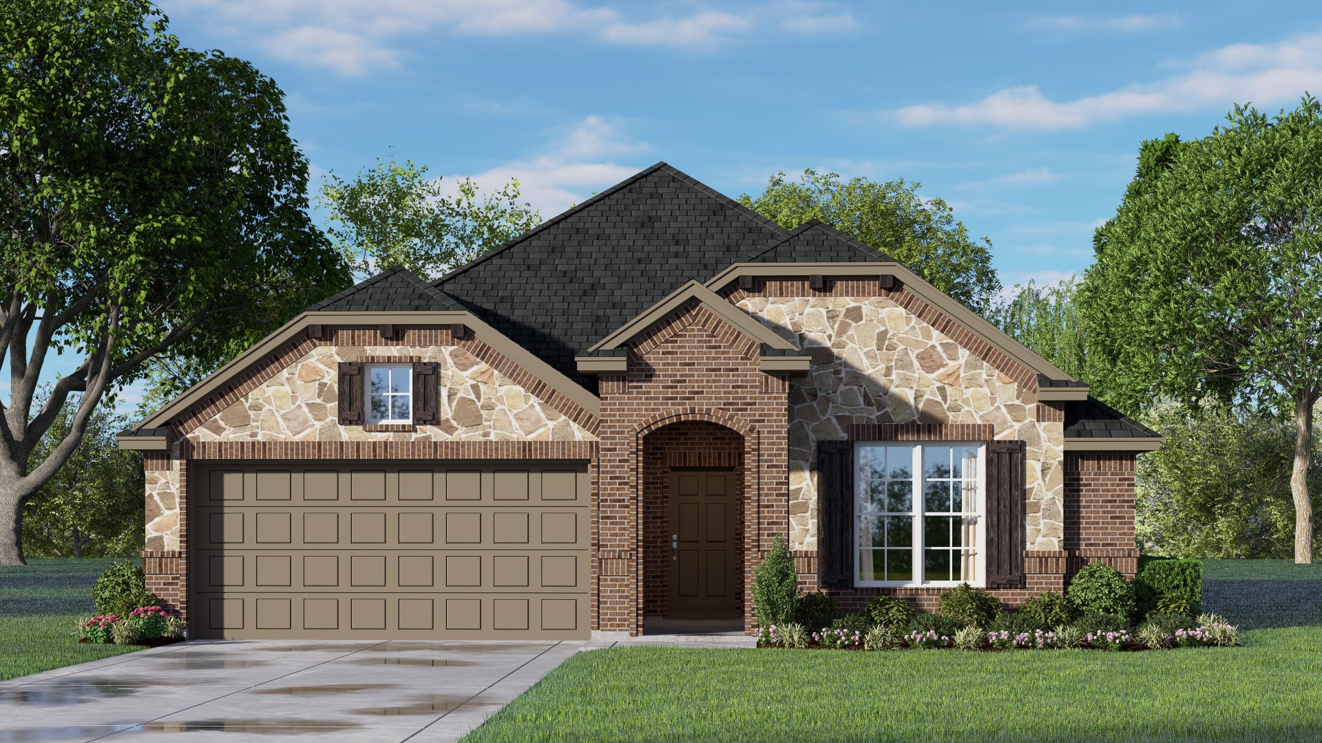 1660 C with Stone. 1,660sf New Home in Fort Worth, TX