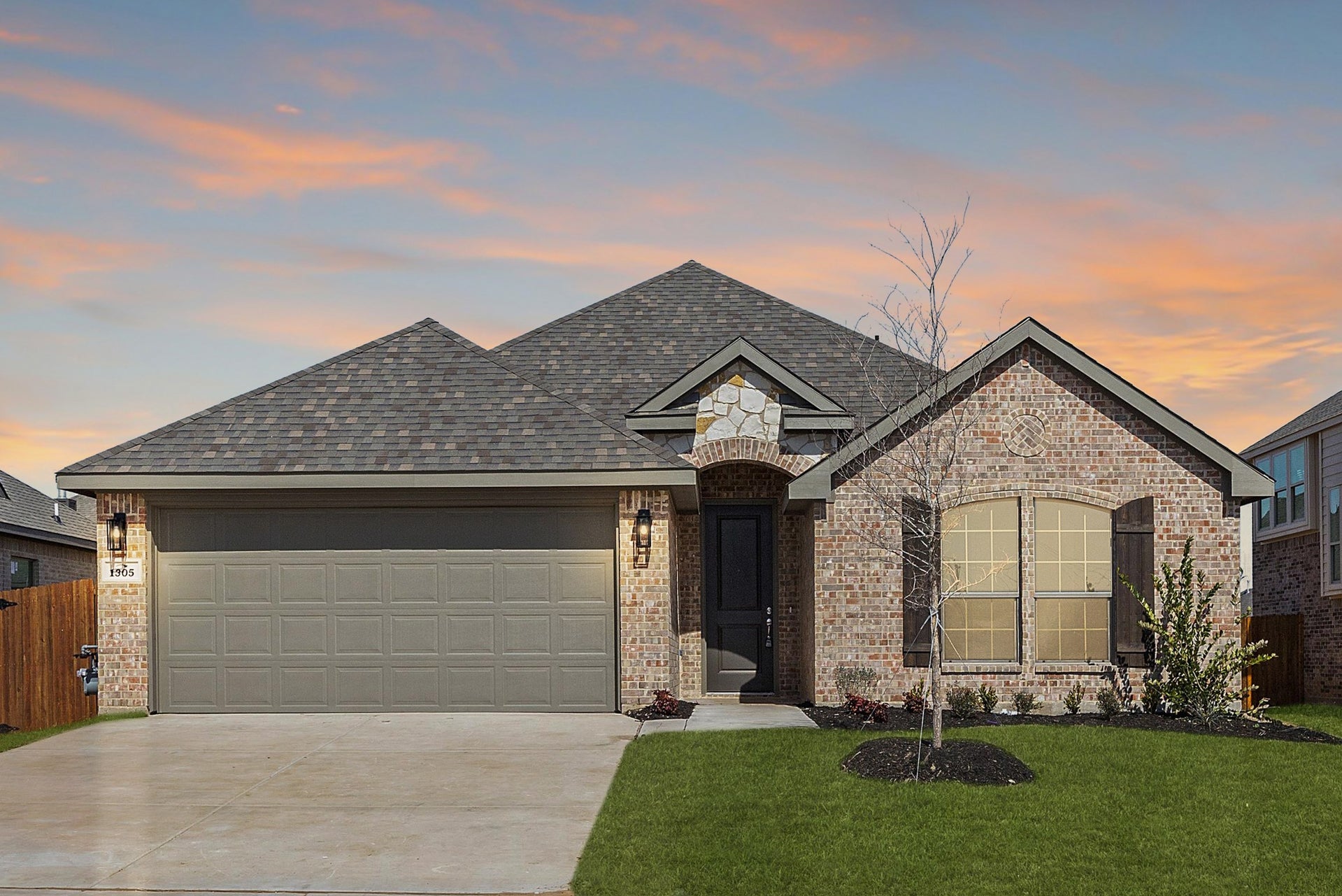1730 A with Stone. 1,730sf New Home in Crowley, TX